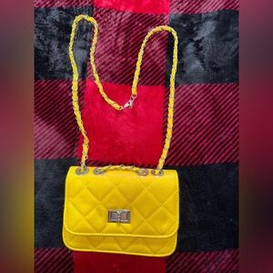 Yellow Quilted Crossbody Bag